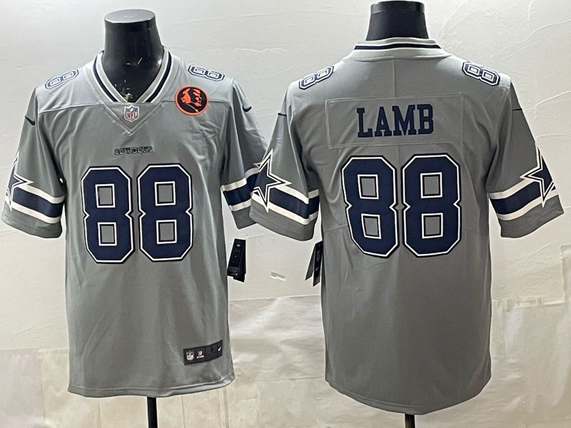 2026 Men Dallas Cowboys #88 Lamb Grey Nike Limited NFL Jersey style 003
